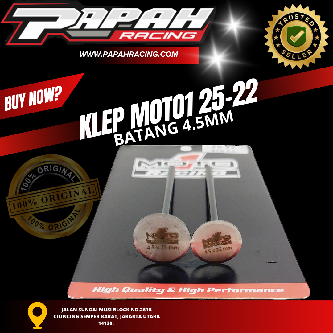 KLEP MOTO1 25-22 BATANG 4.5MM